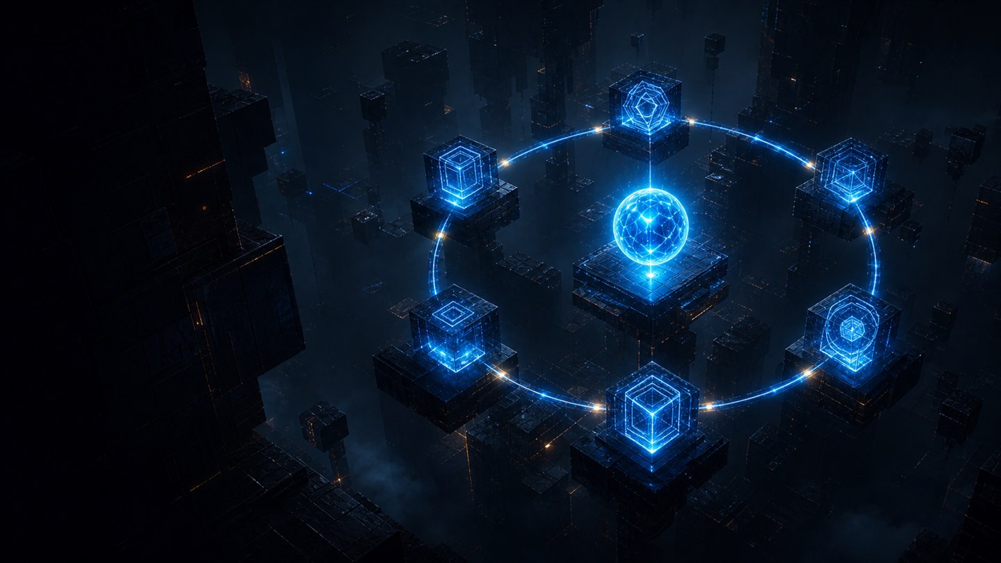 Interface do jogo Sequência Fragmentada com seis sinais ao redor de um núcleo azul.