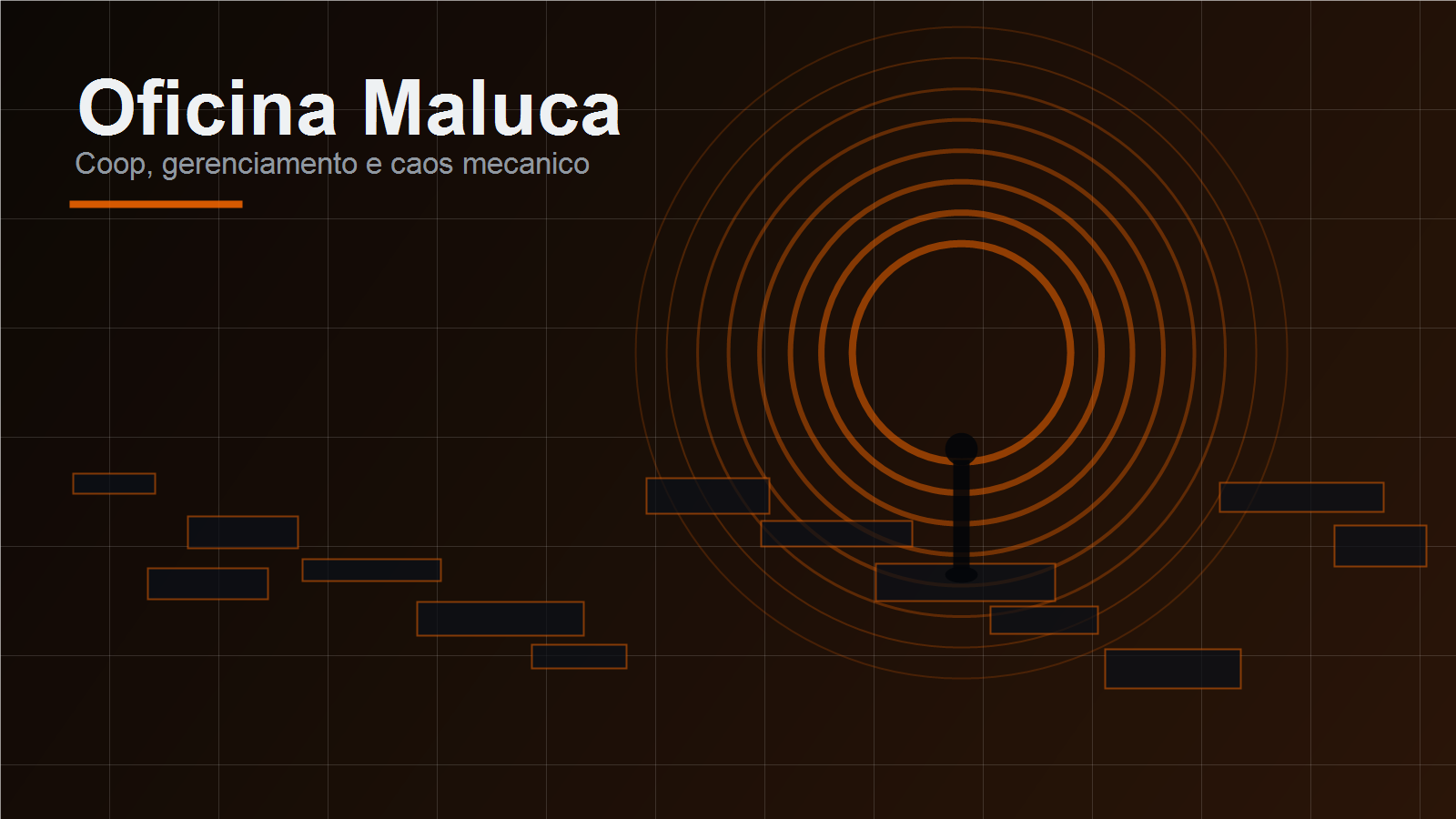Oficina Maluca em uma oficina mecanica colorida.